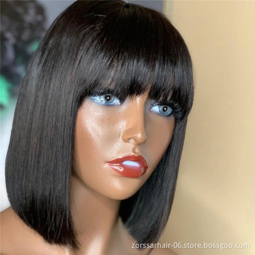Alibaba human hair extension wigs remi wig vendors free sample vietnamese raw hair machine bob wigs with bangs